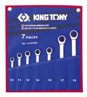Bộ cờ lê vòng miệng 7 chi tiết 10-19mm Kingtony 12107MR