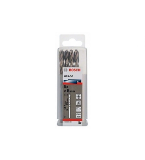 Mũi khoan INOX HSS-Co 8mm (hộp 5 mũi) Bosch 2608585894