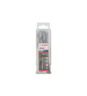Mũi khoan INOX HSS-Co 10.2mm (hộp 5 mũi) Bosch 2608585899