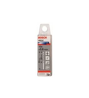 Mũi khoan sắt HSS-G 3.6mm (hộp 10 mũi) Bosch 2608595332