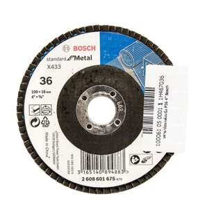 Đĩa nhám xếp Alox P36 Ø100mm Bosch 2608601675