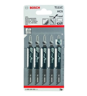 Lưỡi cưa lọng T 111 C &#8211; Gỗ 5 lưỡi Bosch 2608630033