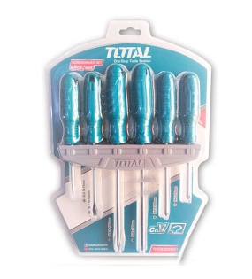 Bộ 6 tua vít dẹp và bake Total THTDC250601