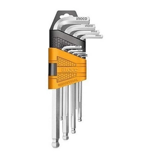 Bộ 9 Chìa Lục Giác Đầu Tròn 1.5-10mm INGCO HHK12092