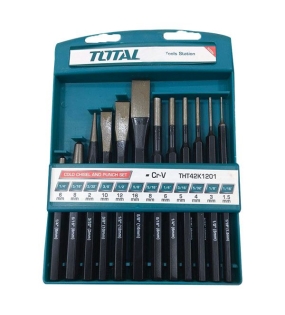 Bộ đục dẹp và tròn 12 chi tiết Total THT42K1201