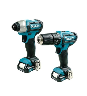 Bộ sản phẩm máy khoan búa và máy vặn vít Pin 12V Makita CLX202S