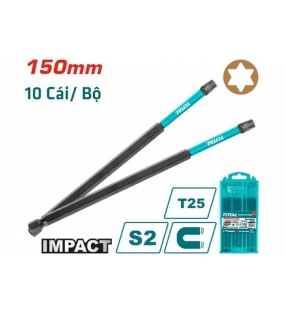 Bộ 10 mũi bắt vít T25x150mm TACIM16T2563