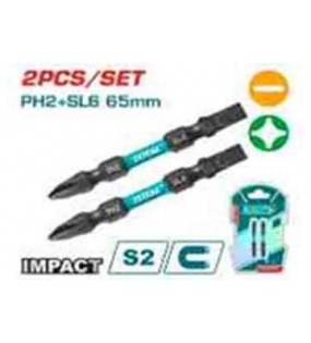 Bộ 2 mũi bắt vít PH2+SL6, 65mm TACIM72HL665
