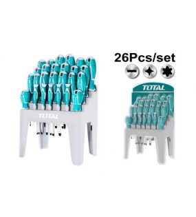 Bộ 26 tua vít dẹp, bake và chuẩn Total - THT250626
