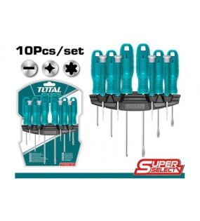 Bộ 10 tua vít dẹp, bake, sao và tua vít chuẩn Total THTDC251001
