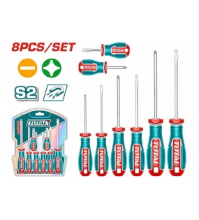 Bộ 8 tua vít dẹp và bake  Total TKSDS0826