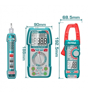 Combo cho thợ điện gồm - Bút thử điện THTS33001 & Đồng hồ vạn năng TMT5310002 & Ampe kìm TMT762002 Total TOS24067