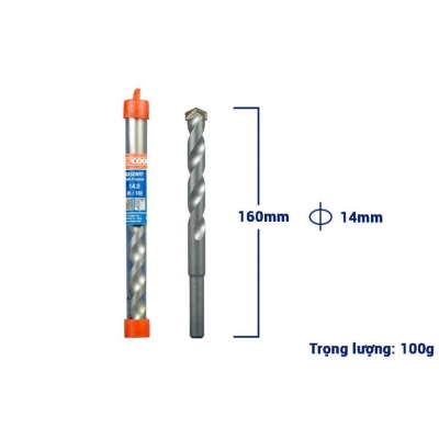 Mũi khoan bê tông đuôi kẹp 14x95x160mm CFCooper CM140160