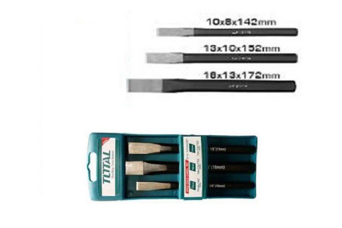 Bộ 3 đục dẹp nhọn Total THT42K0301