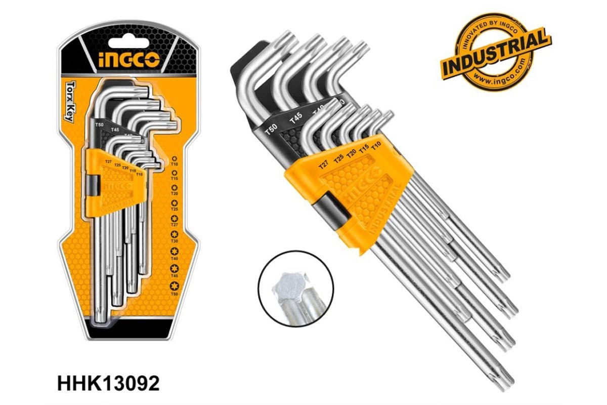 Bộ 9 Chìa Lục Giác Bông T10-T50 INGCO HHK13092