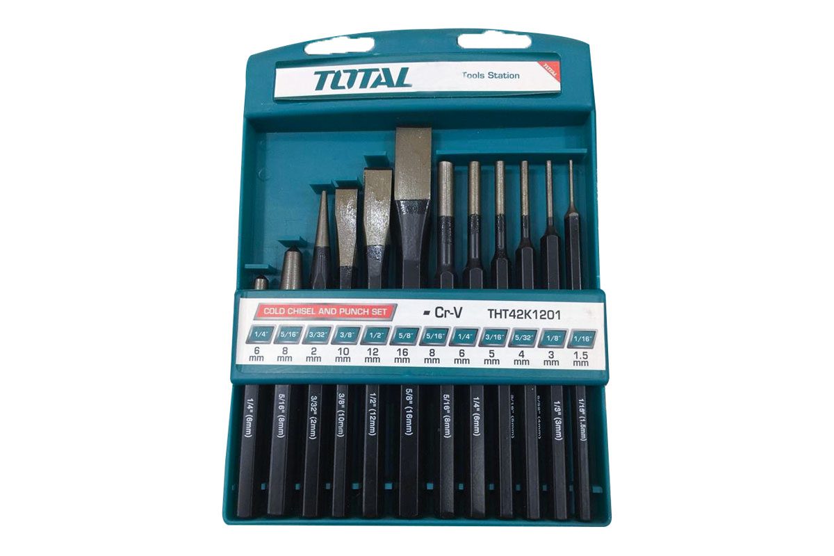 Bộ đục dẹp và tròn 12 chi tiết Total THT42K1201