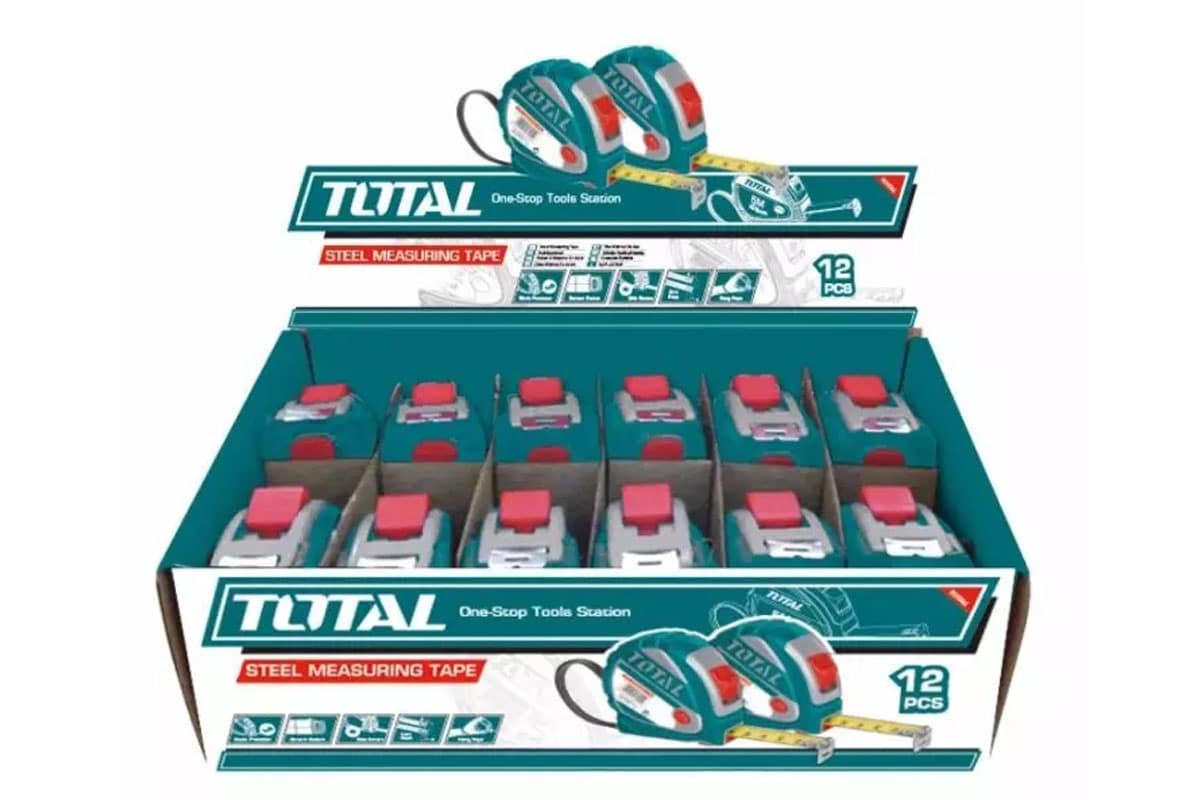 Thước kéo thép nền vàng 10x25mm Total TMT126101