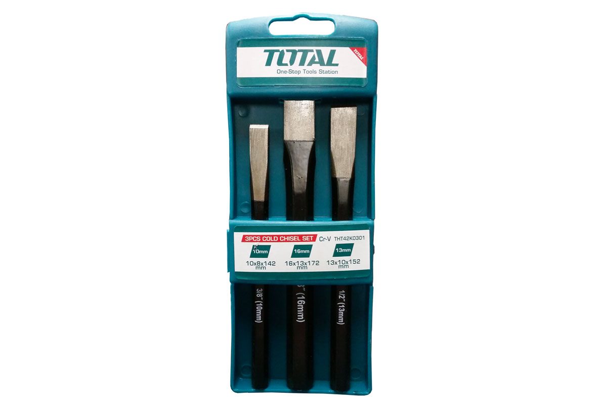 Bộ 3 đục dẹp nhọn Total THT42K0301