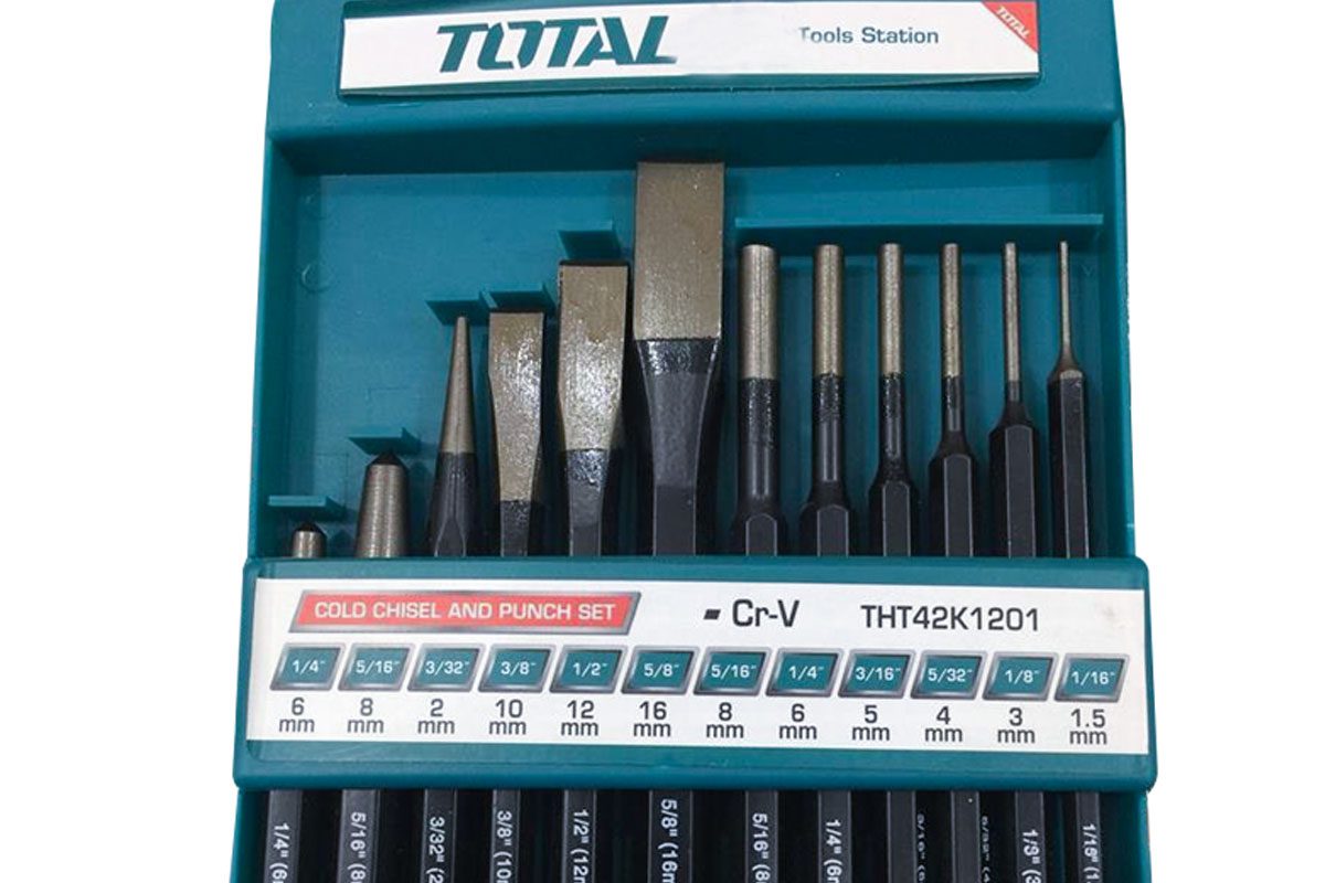 Bộ đục dẹp và tròn 12 chi tiết Total THT42K1201