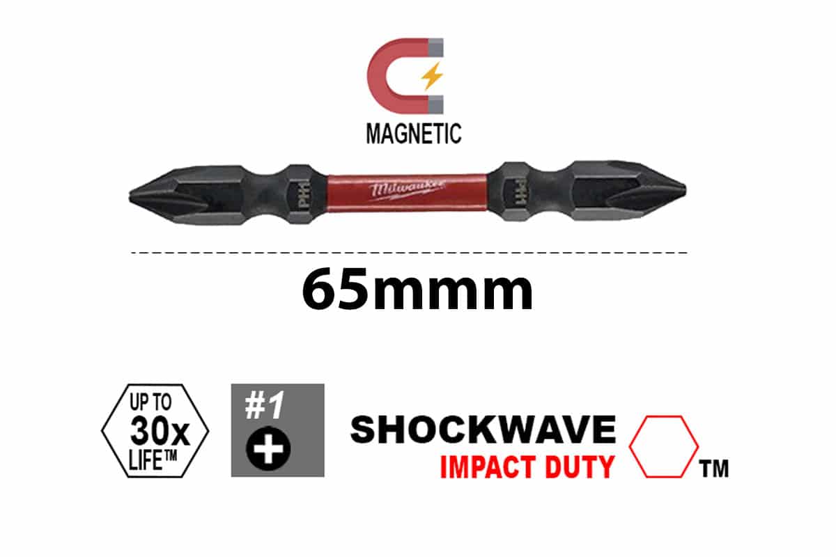 Bộ 10 mũi đầu vặn vít ngắn (PH1-65mm) Milwaukee 48-32-4360