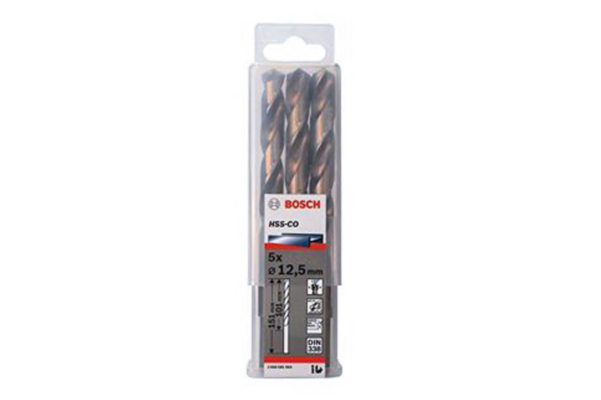 Mũi khoan INOX HSS-Co 12.5mm (hộp 5 mũi) Bosch 2608585904