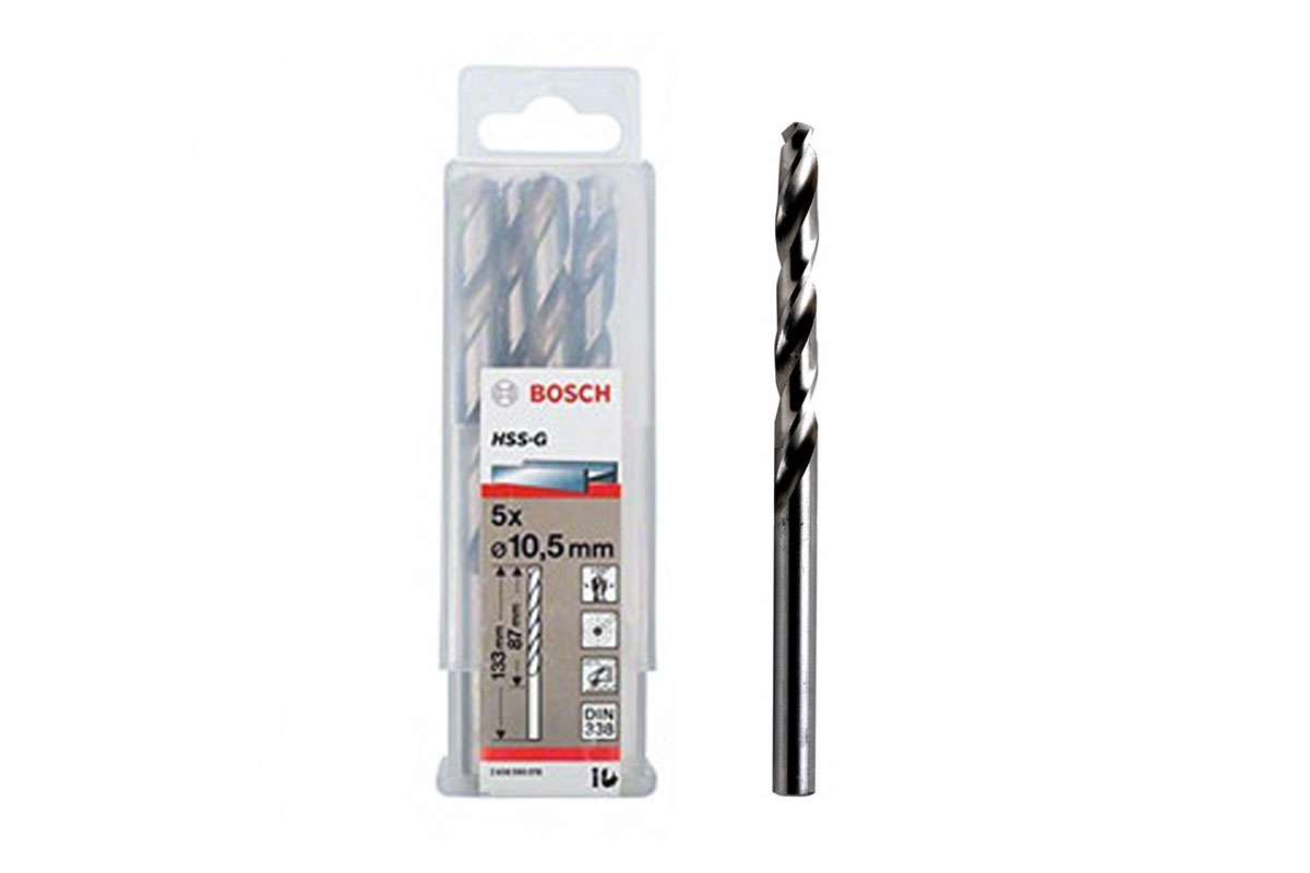 Mũi khoan sắt HSS-G 10.5mm (hộp 5 mũi) Bosch 2608595078