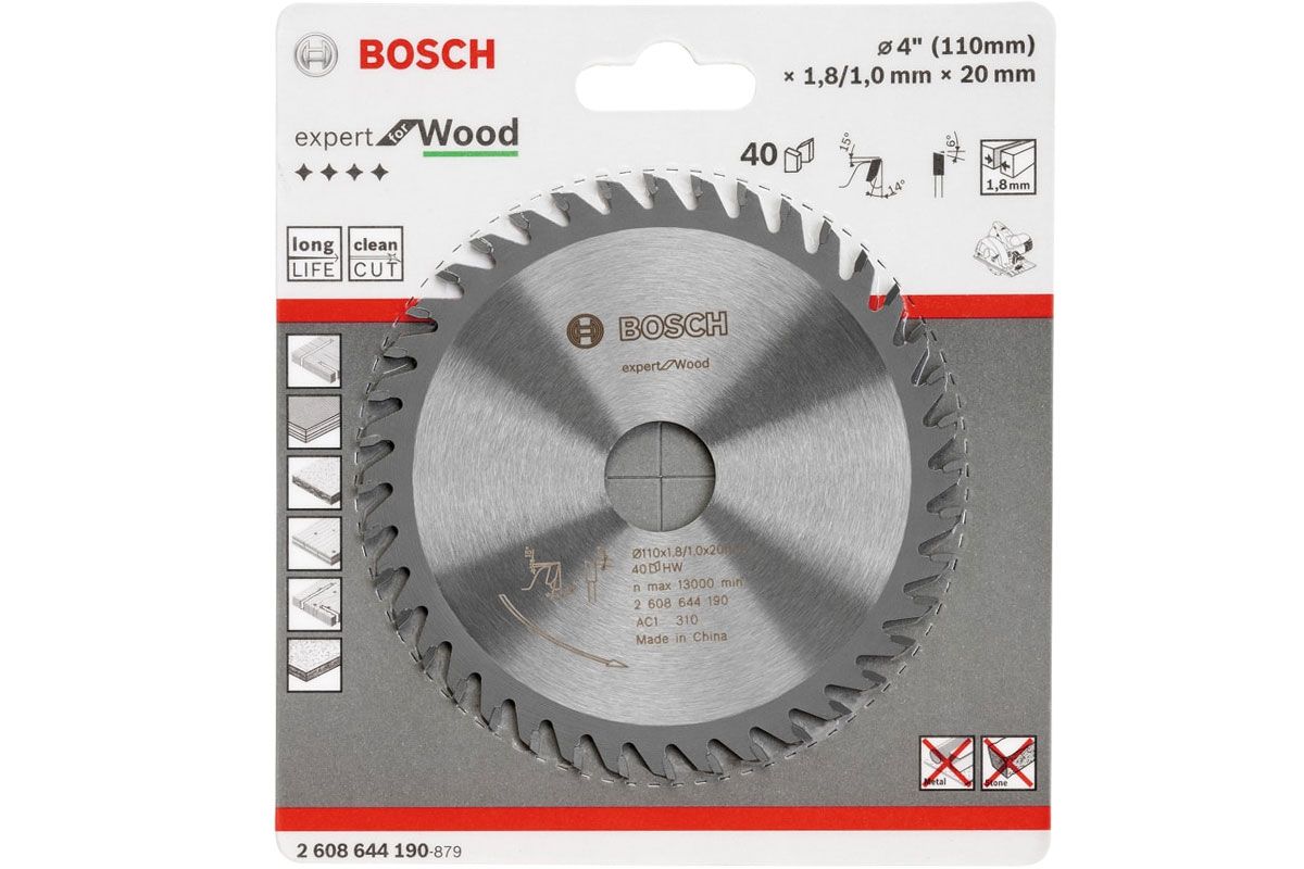 Lưỡi cưa gỗ 110x20mm T40 Bosch 2608644190