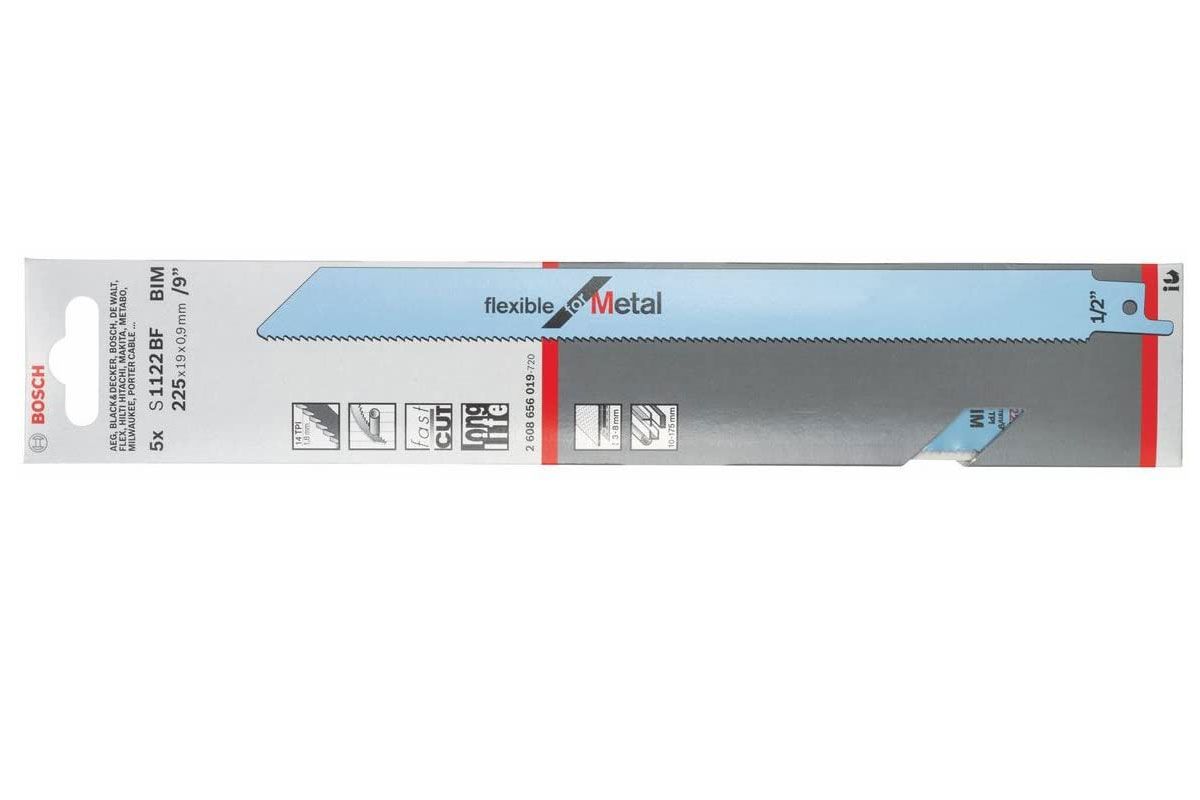 Lưỡi cưa kiếm S 1122 BF-Sắt (bộ 5 lưỡi) Bosch 2608656019