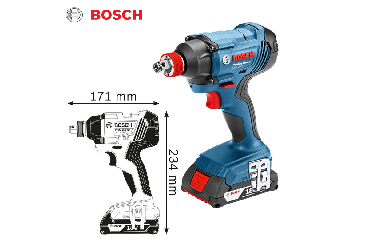 Máy siết bu lông dùng pin 18V Bosch GDX 180-LI