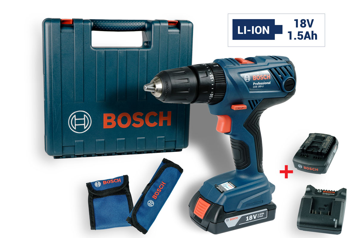 Máy khoan vặn vít động lực dùng pin 18V Bosch GSB 180-LI