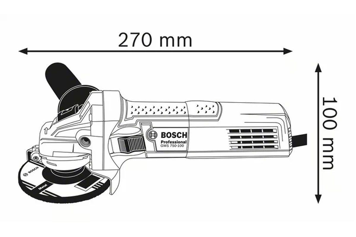 Máy mài góc 100mm Bosch GWS 750-100 SET