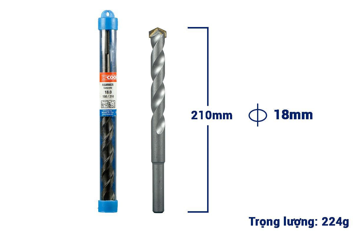 Mũi khoan bê tông SDS PLUS 18x210mm CFCooper C180210