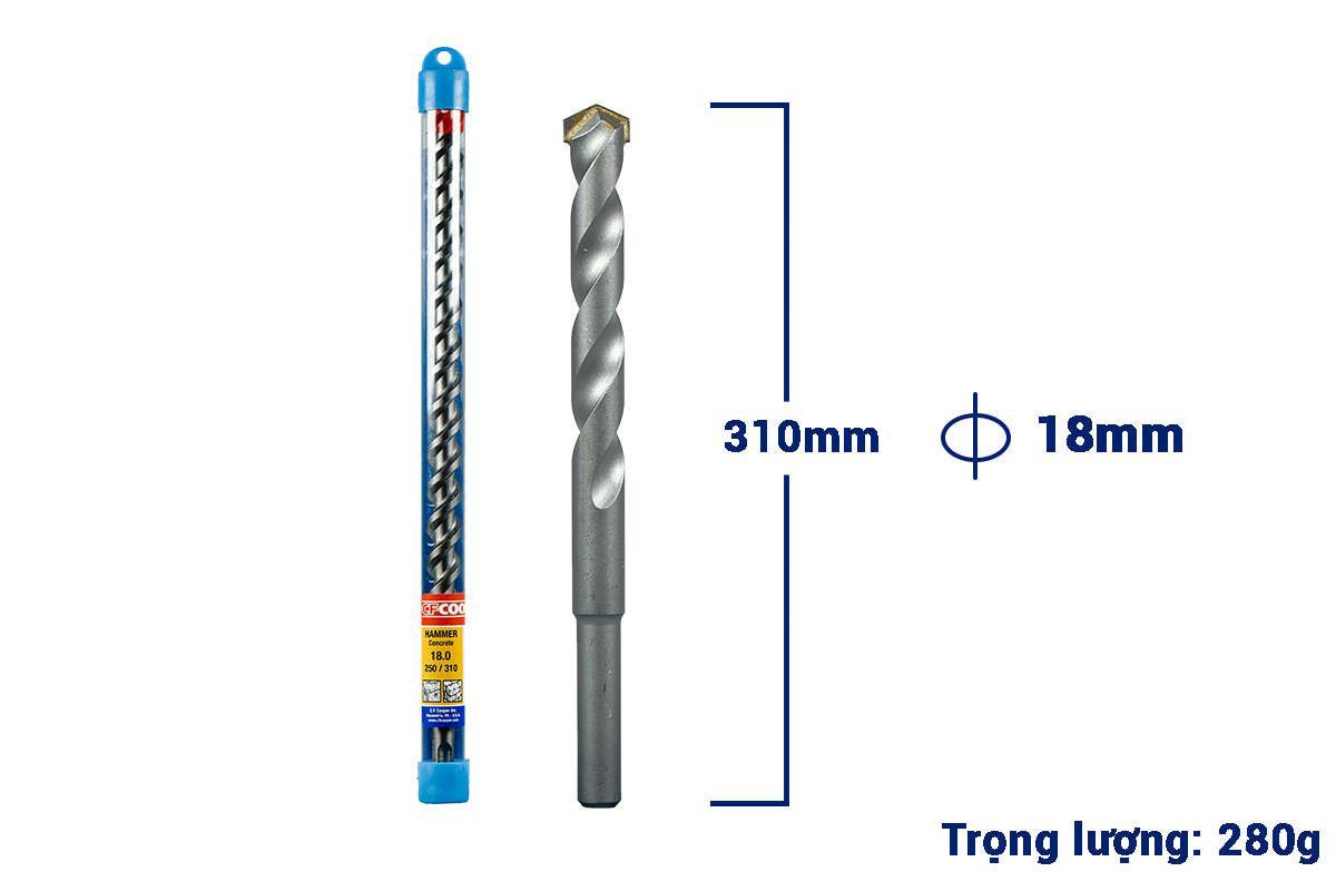 Mũi khoan bê tông SDS PLUS 18x310mm CFCooper C180310