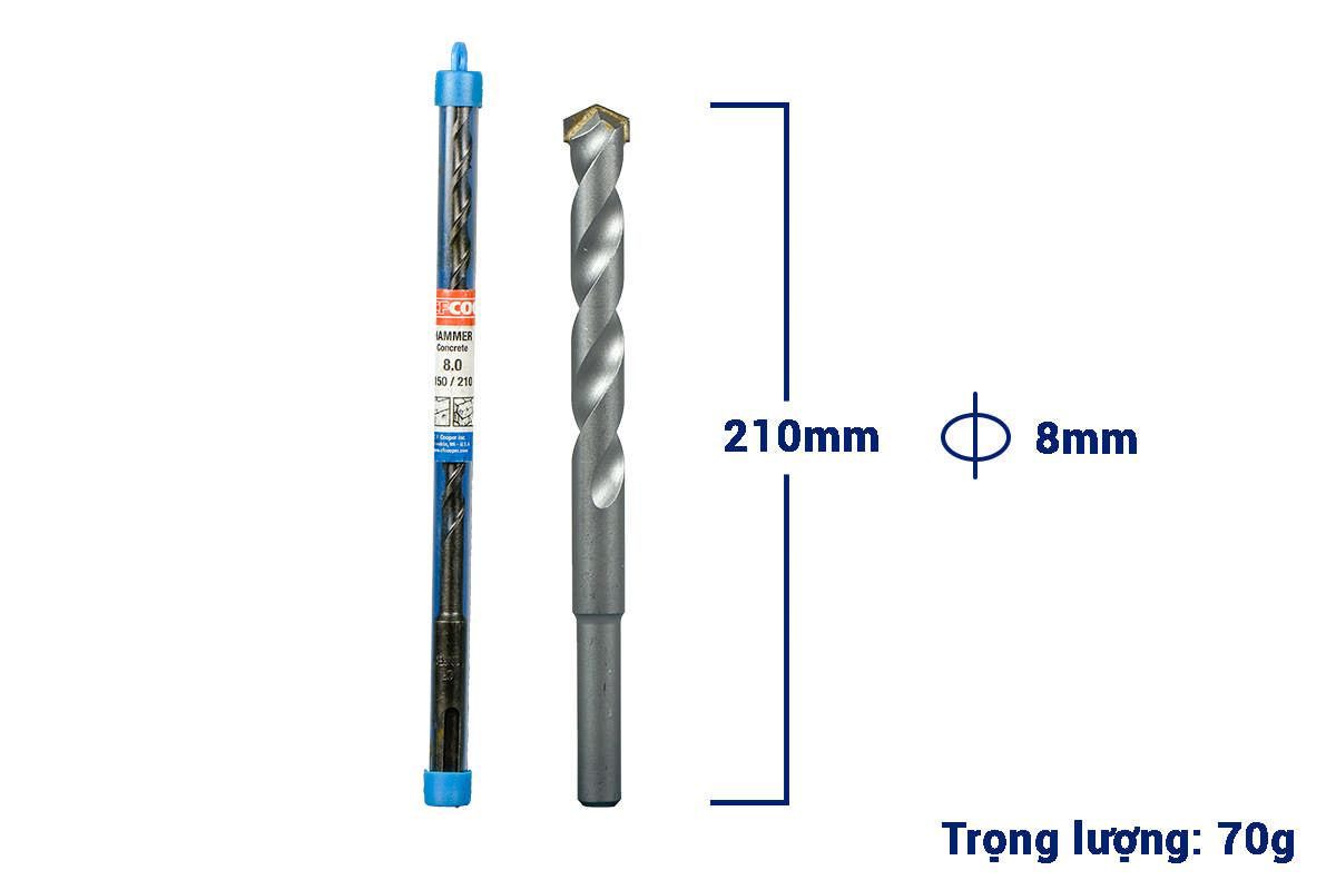 Mũi khoan bê tông SDS PLUS 8.0x210mm CFCooper C80210
