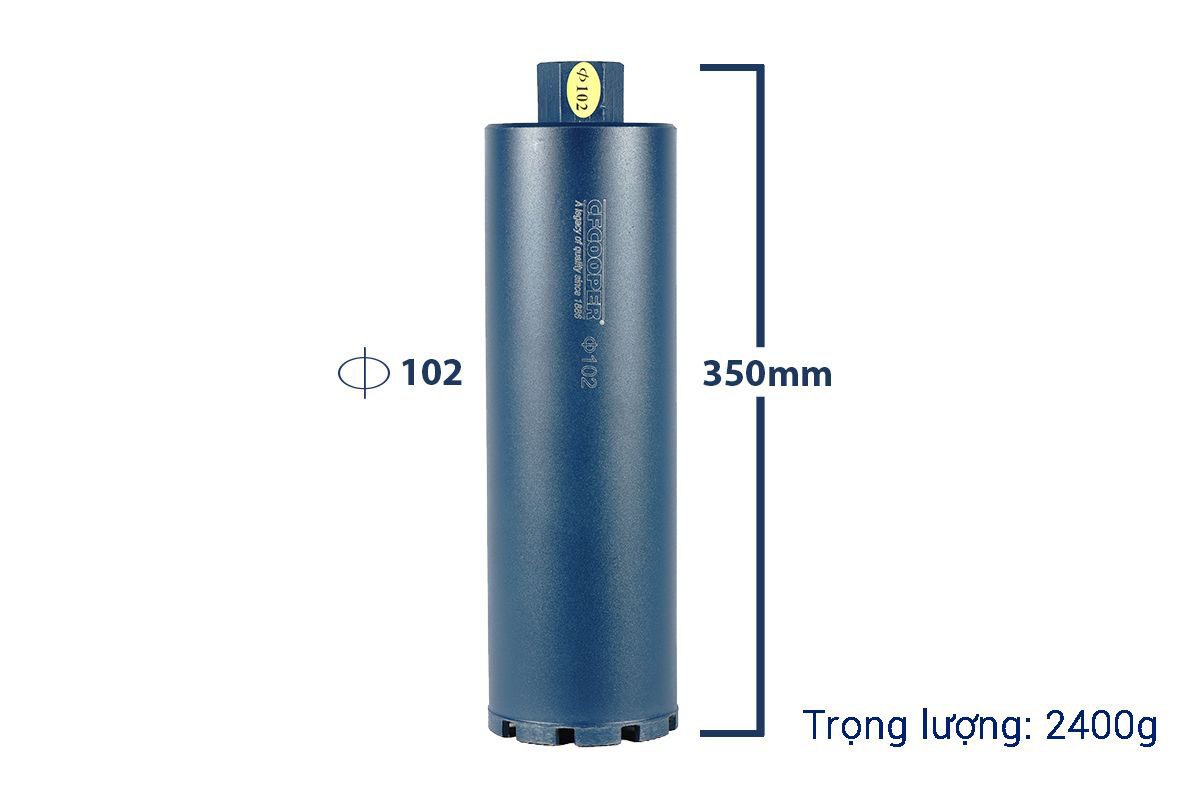Mũi khoan rút lõi bê tông Ø102x350mm CFCooper DCB102350