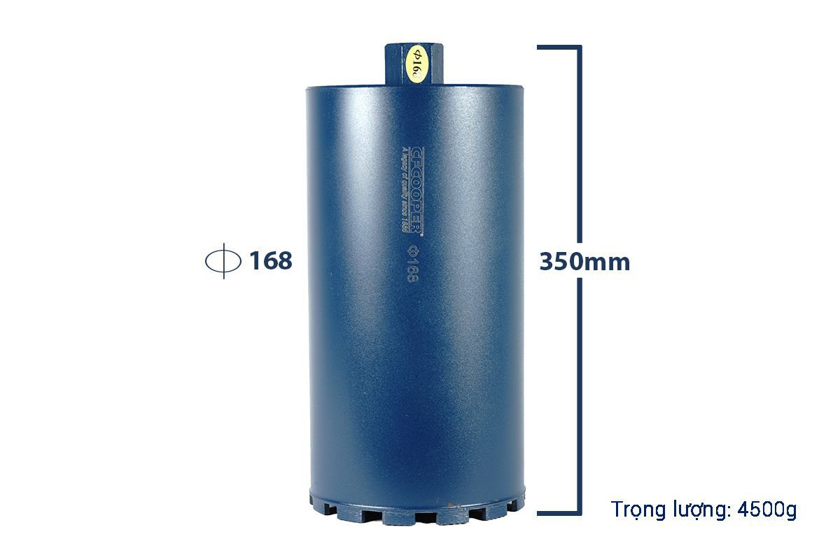 Mũi khoan rút lõi bê tông Ø168x350mm CFCooper DCB168350