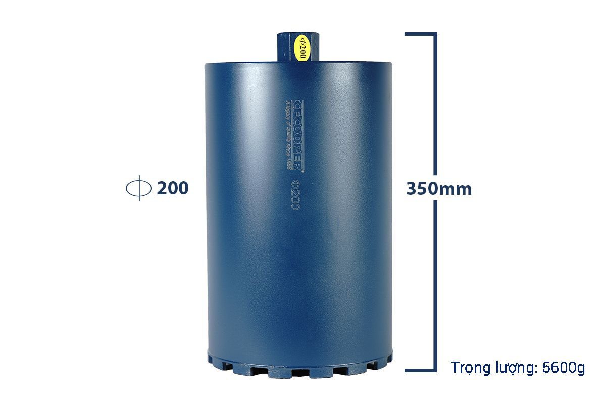 Mũi khoan rút lõi bê tông Ø200x350mm CFCooper DCB200350