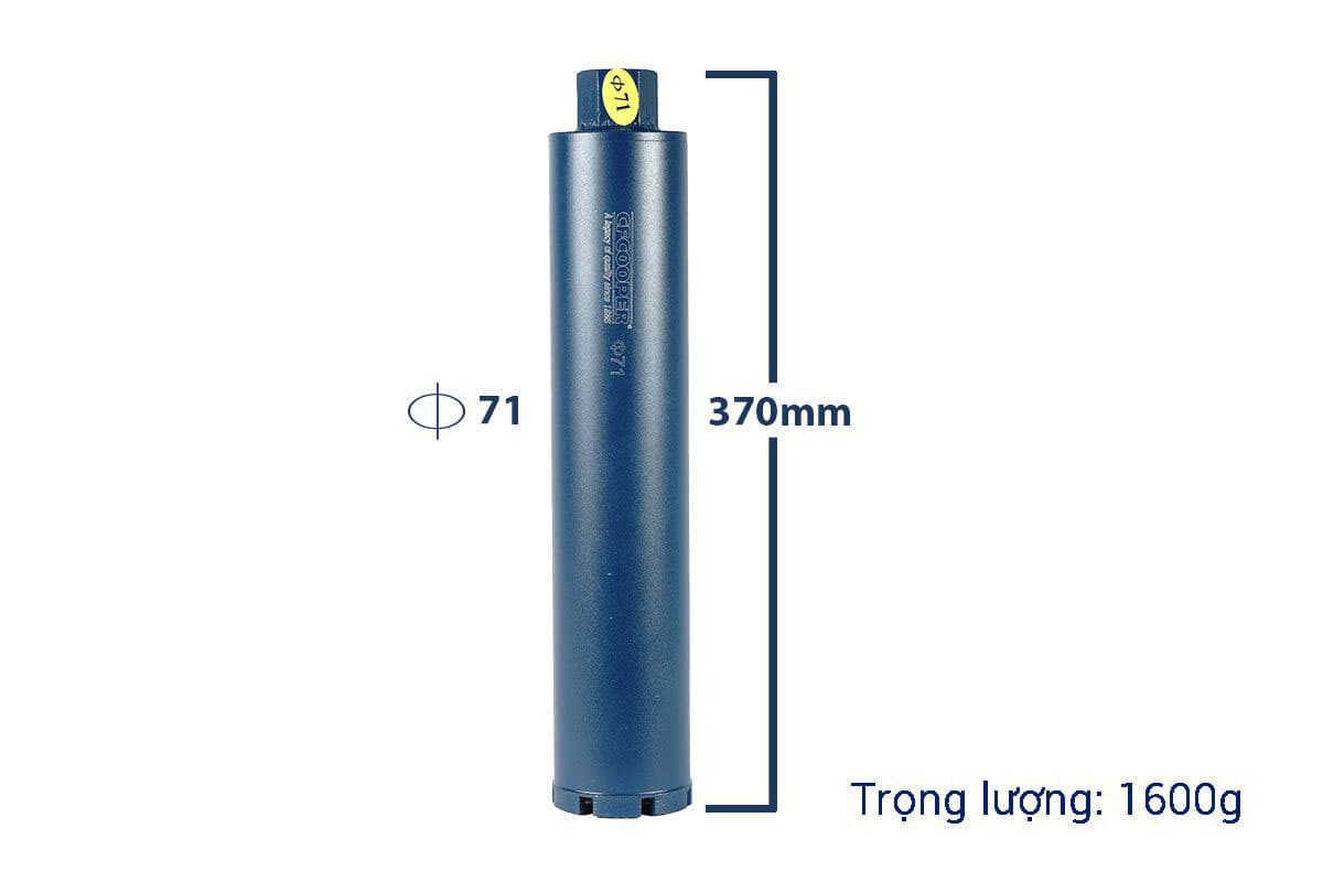 Mũi khoan rút lõi bê tông Ø71x370mm CFCooper DCB71370