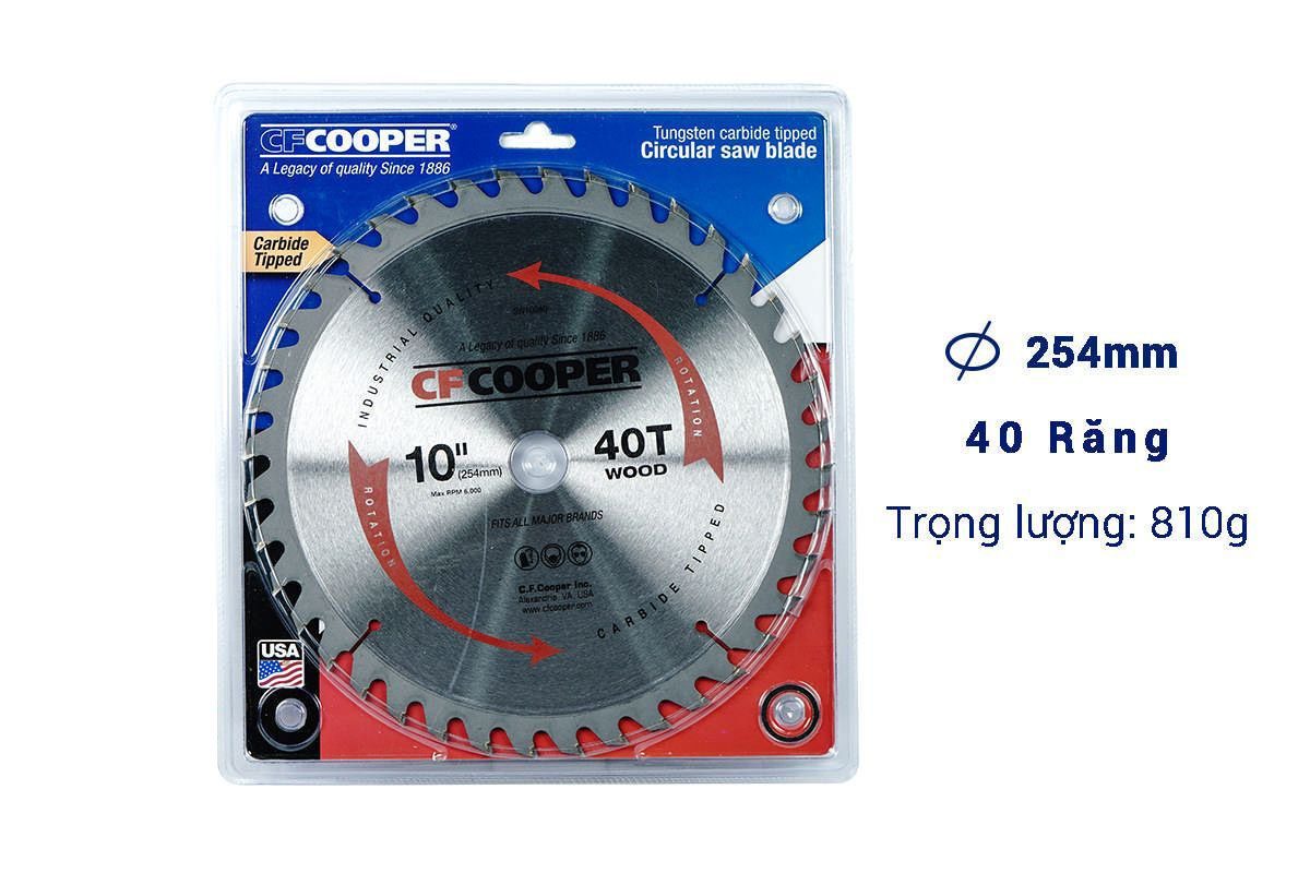 Lưỡi cưa gỗ 255mm x 40T CFCooper SW10040