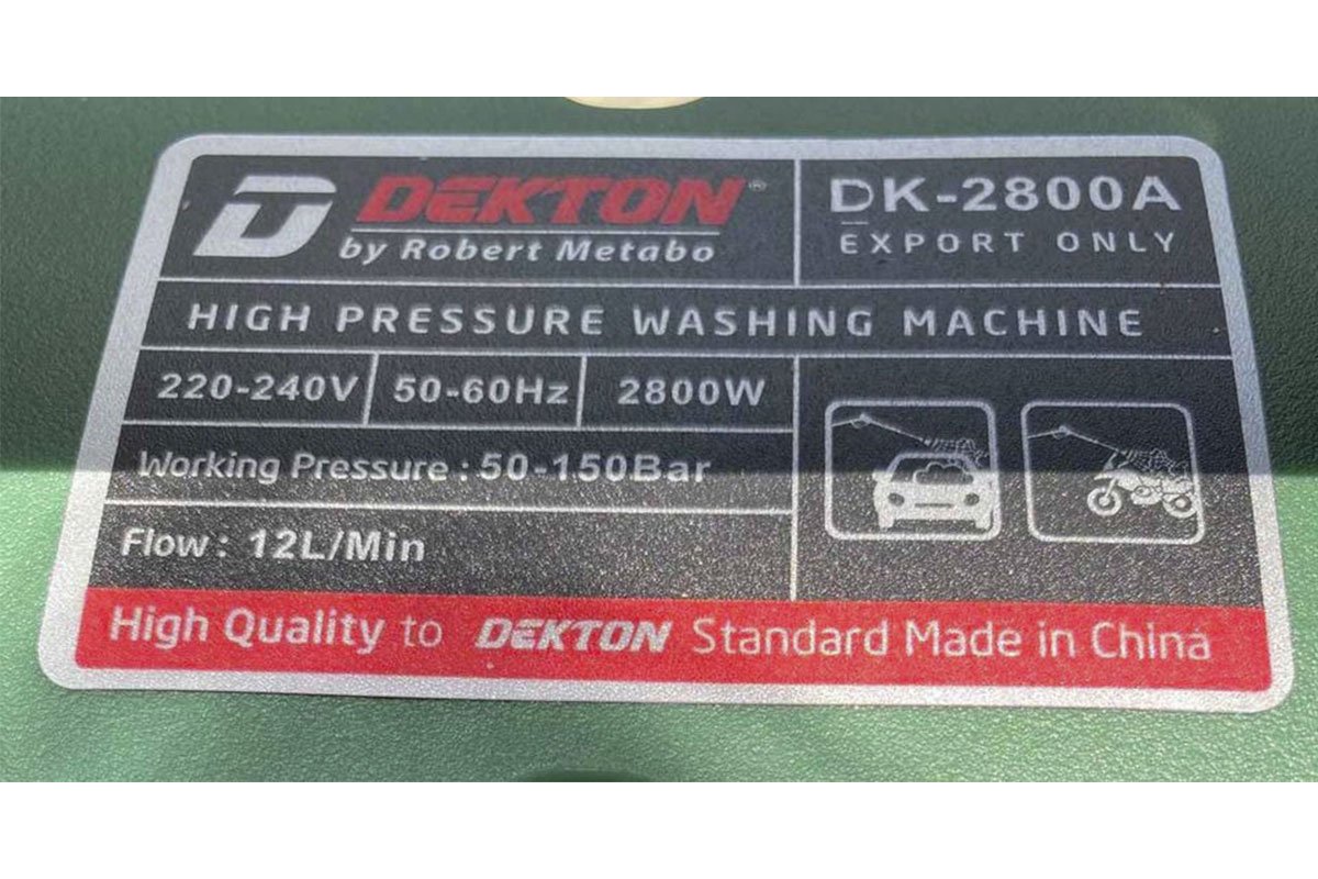 Máy xịt rửa chỉnh áp 2800W Dekton DK2800A