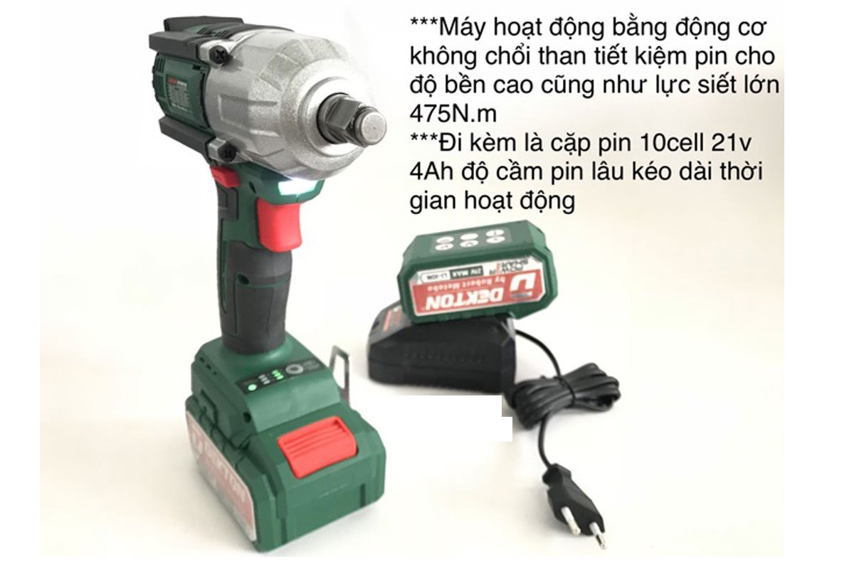 Máy siết bulon chạy pin 21V DEKTON DK-IW2140S