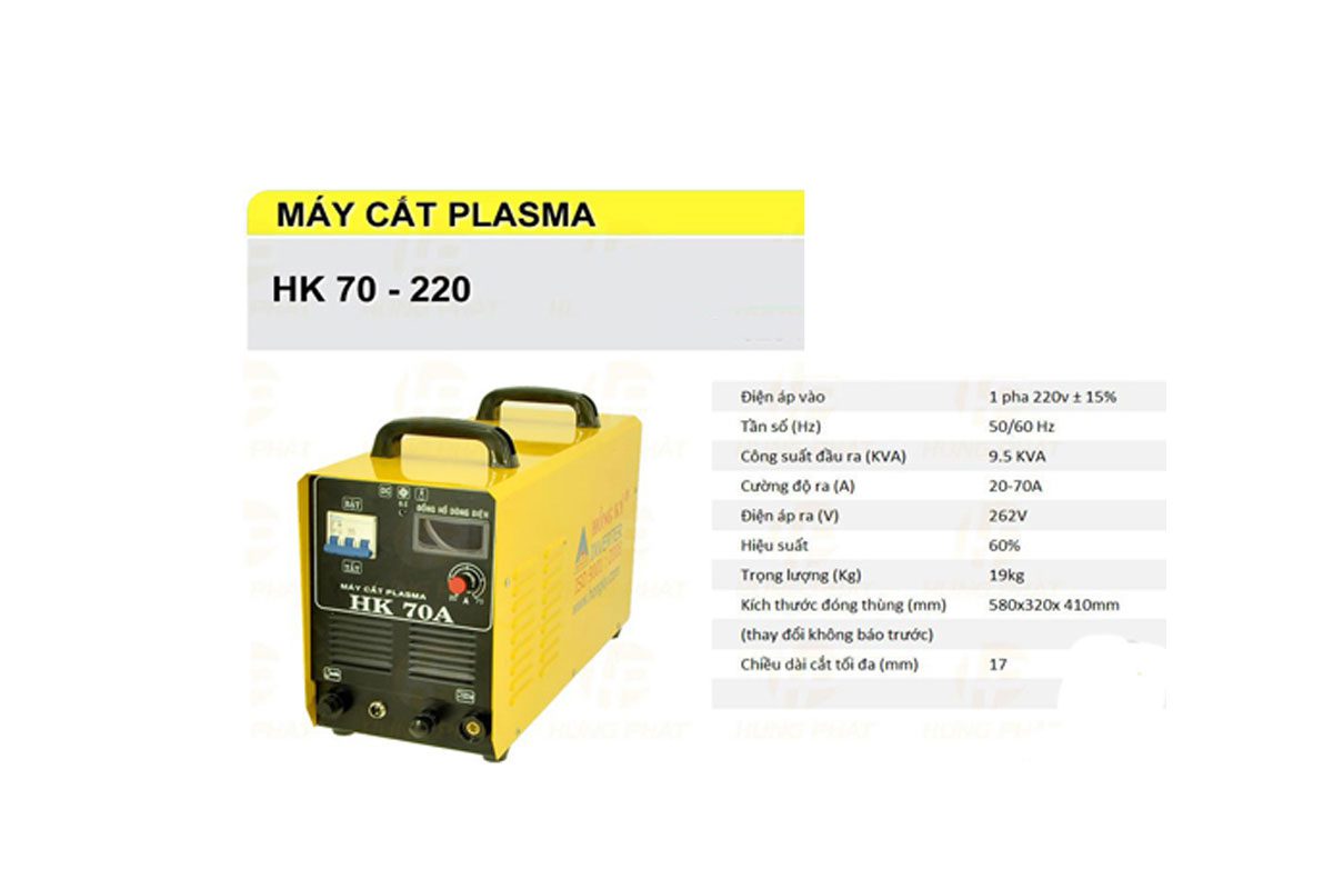 Máy cắt plasma 17mm Inverter Hồng Ký HK 70