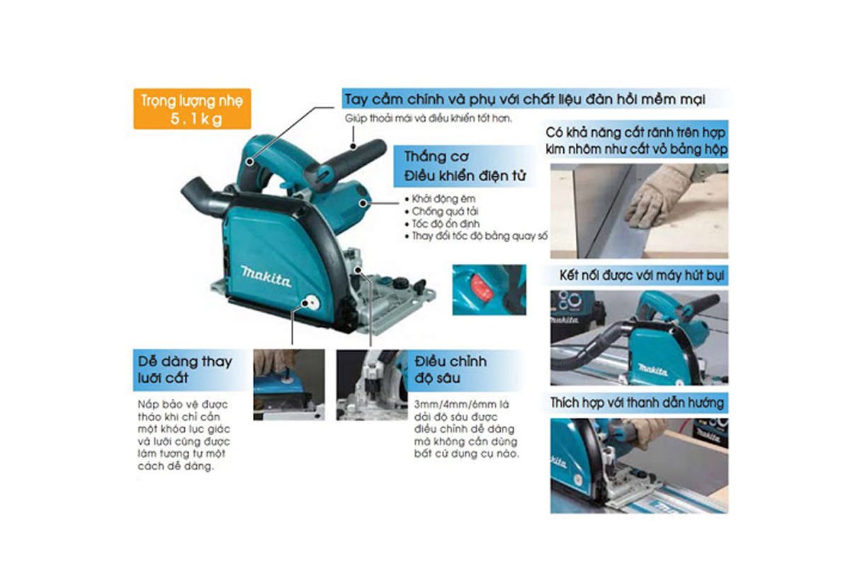 Máy cắt rãnh hộp kim nhôm 118mm Makita CA5000X