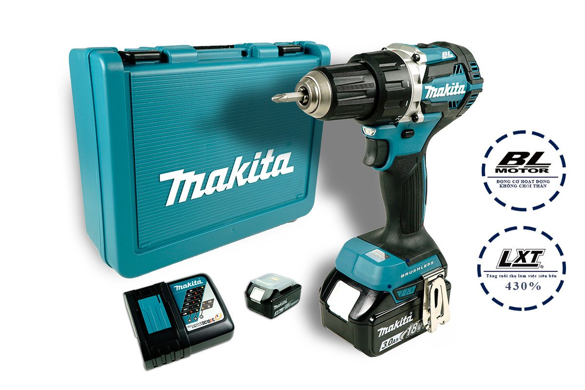 Máy khoan vặn vít pin 18V Makita DDF484RFE