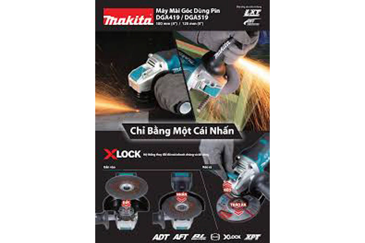 Máy mài góc pin 18V Makita DGA419RTJ