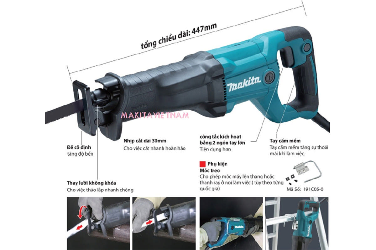 Máy cưa kiếm Makita JR3051TK