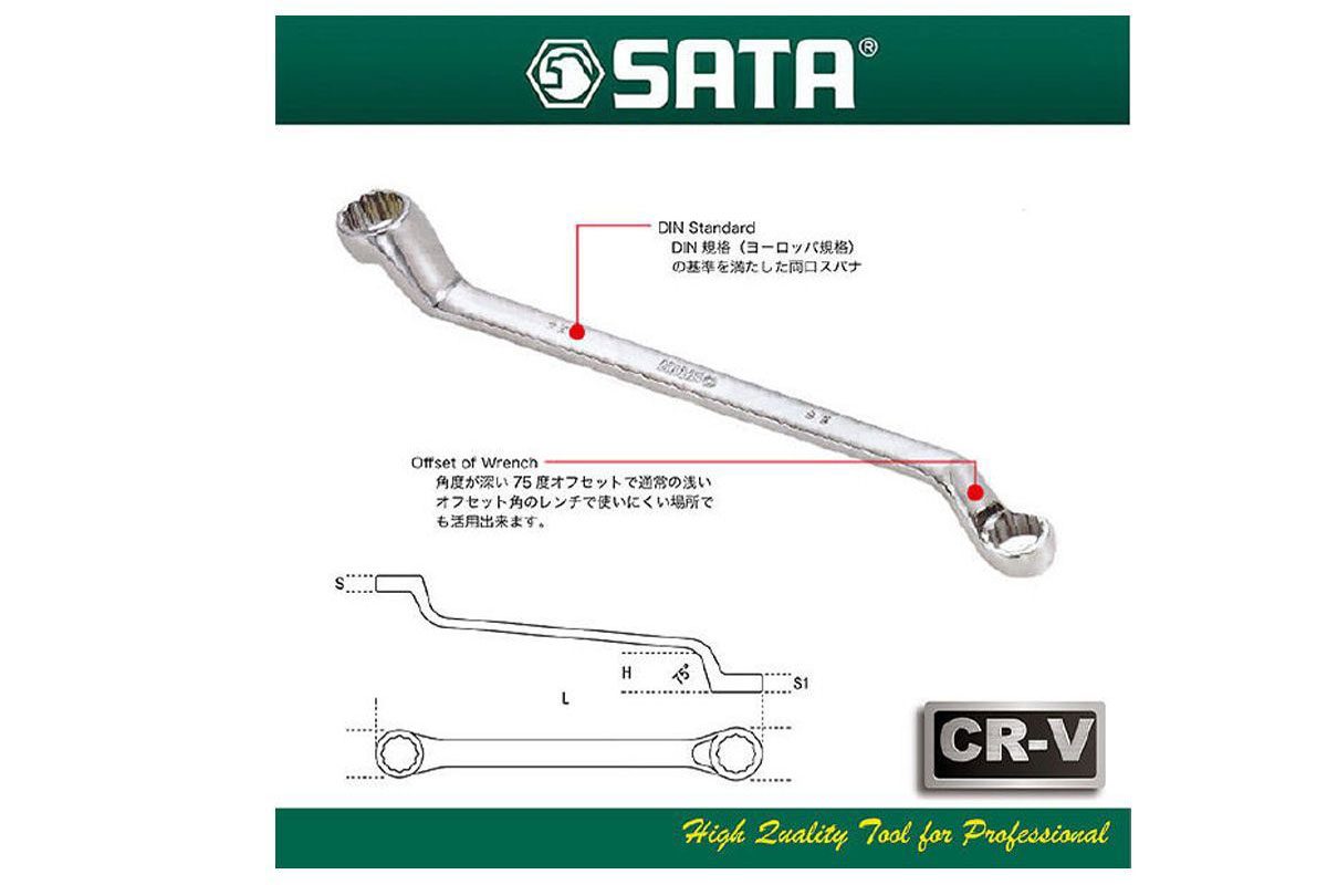 Bộ cờ lê hai đầu vòng 11 chi tiết Sata 08023