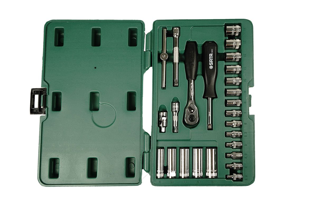 Bộ đầu tuýp 25 chi tiết 1/4 in Sata 09001
