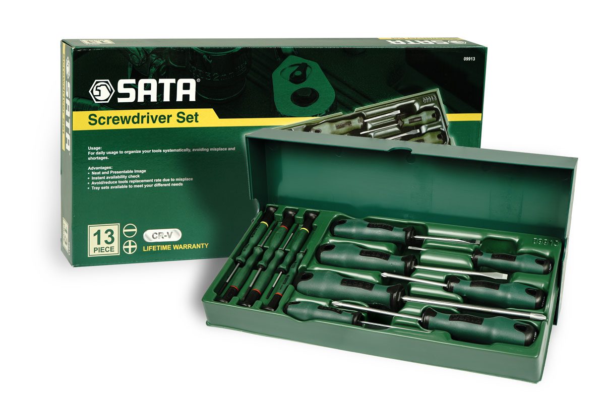 Bộ khay tuốt nơ vít 13 chi tiết Sata 09913