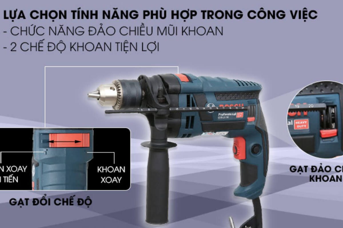 Tính năng của máy khoan Bosch GSB 16RE